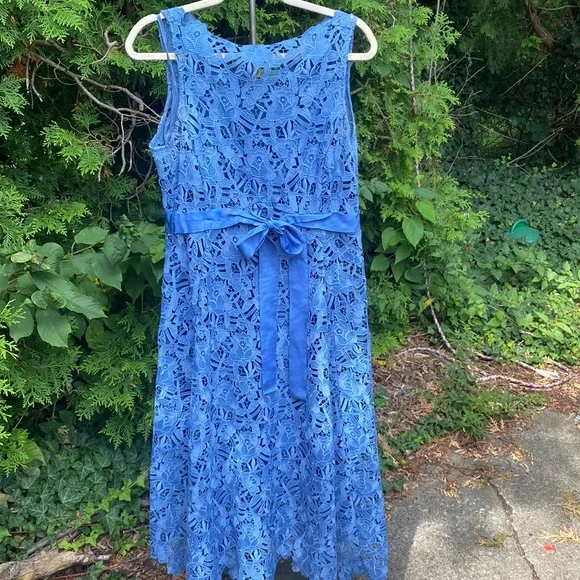 chinese dress ladies Zapaka Women Blue Halter Floral Bridesmaid Dress Tiered A-Line Wedding Guest Dress, Blue / US4 main image 0